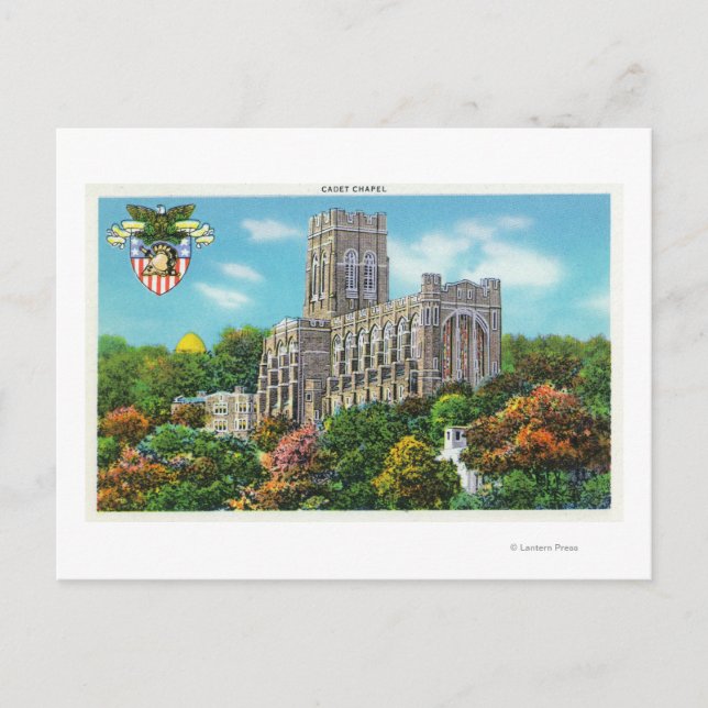 Exterior View of the Cadet Chapel Postcard (Front)