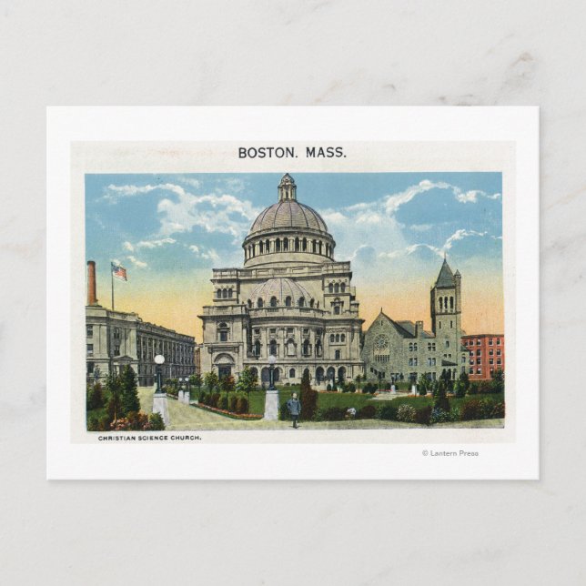 Exterior View of the Christian Science Church Postcard (Front)