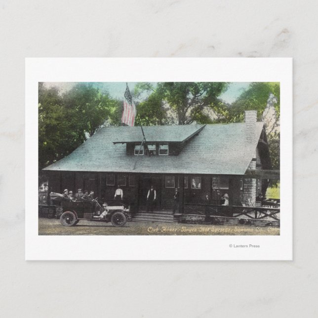 Exterior View of the Club House Postcard (Front)