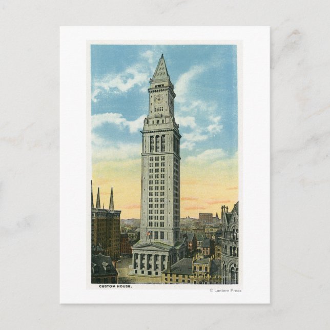 Exterior View of the Custom House Postcard (Front)