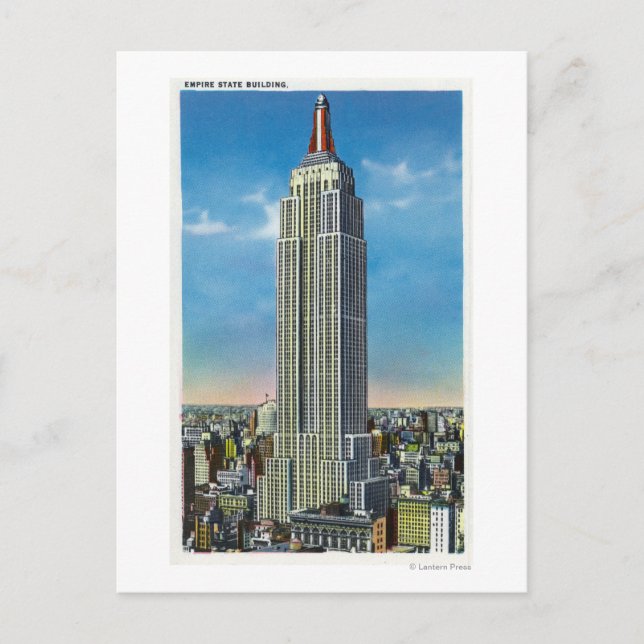Exterior View of the Empire State Bldg Postcard (Front)