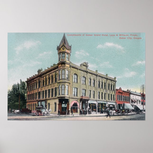 Exterior View of the Geiser Grand Hotel Poster (Front)