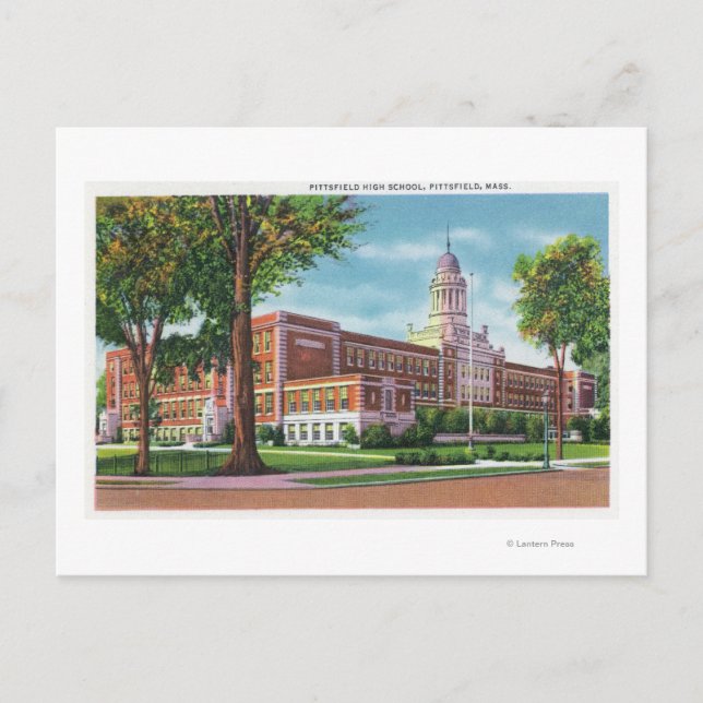 Exterior View of the High School Postcard (Front)