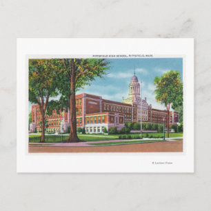 Exterior View of the High School Postcard
