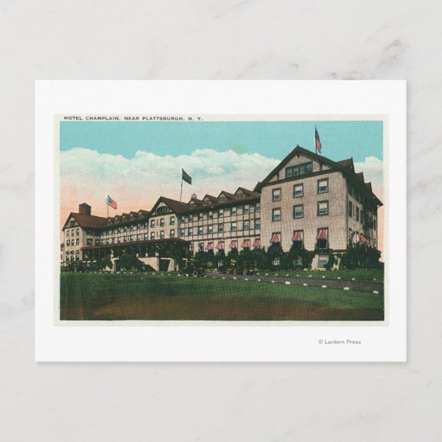 Exterior View of the Hotel Champlain Postcard (Front)