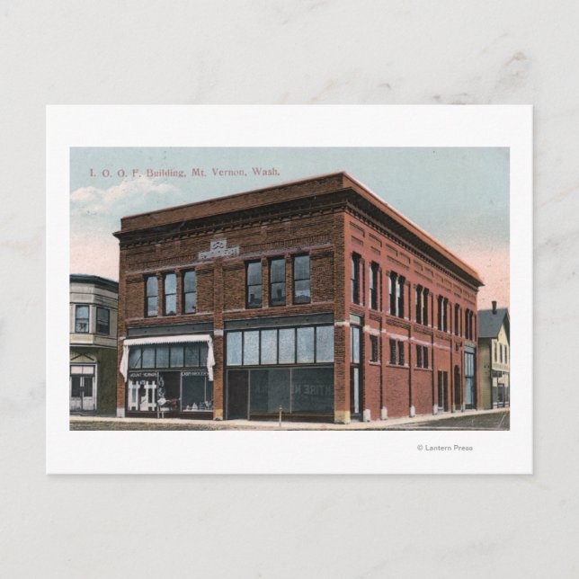 Exterior View of the IOOF Building Postcard (Front)
