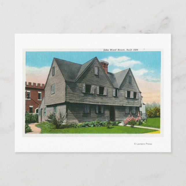 Exterior View of the John Ward House Postcard (Front)