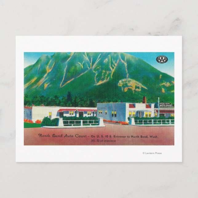 Exterior View of the North Bend Auto Court Postcard (Front)