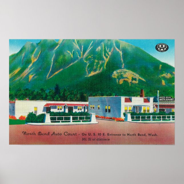Exterior View of the North Bend Auto Court Poster (Front)
