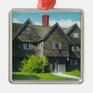 Exterior View of the Old Witch House Metal Tree Decoration