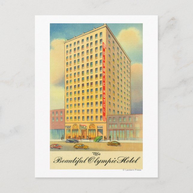Exterior View of the Olympic Hotel Postcard (Front)