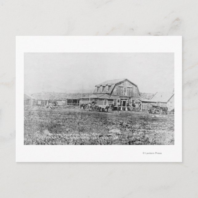 Exterior View of the Original Occidental Hotel Postcard (Front)