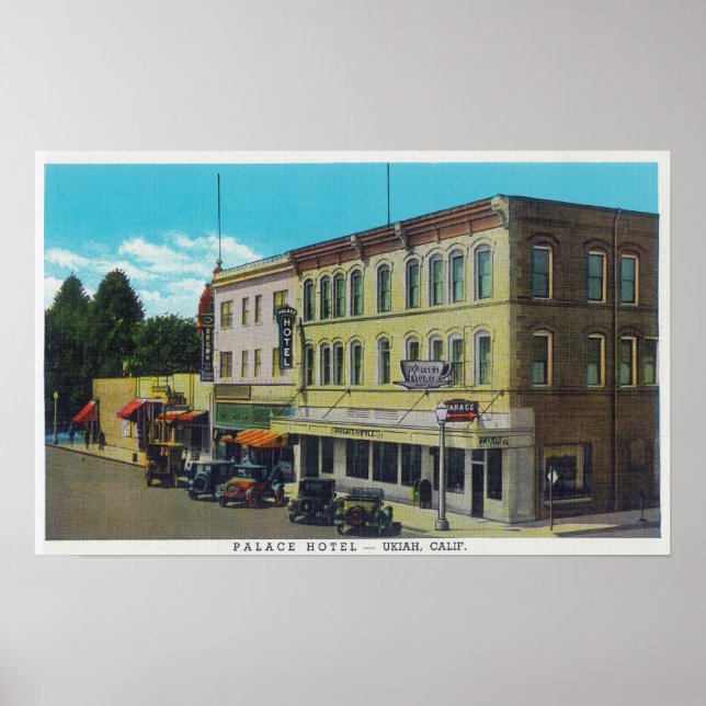 Exterior View of the Palace HotelUkiah, CA Poster (Front)