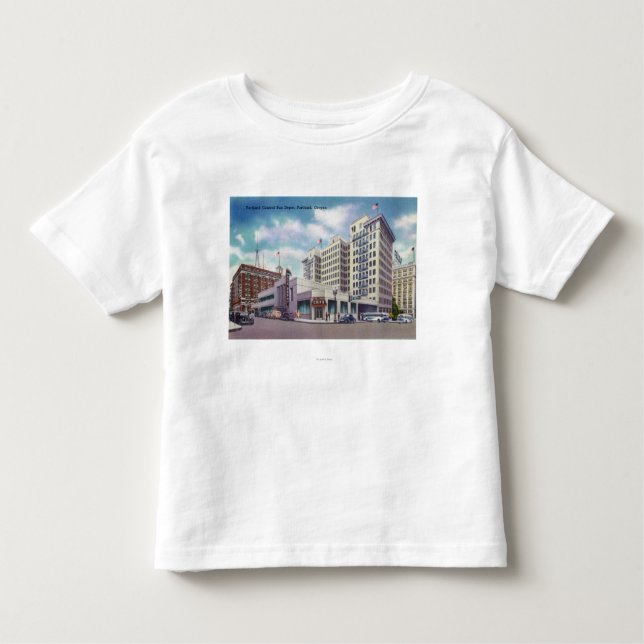 Exterior View of the Portland Central Bus Toddler T-Shirt (Front)