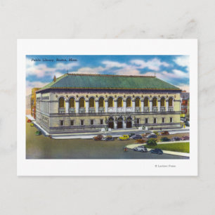Exterior View of the Public Library Postcard