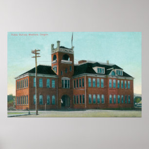 Exterior View of the Public SchoolMedford, OR Poster