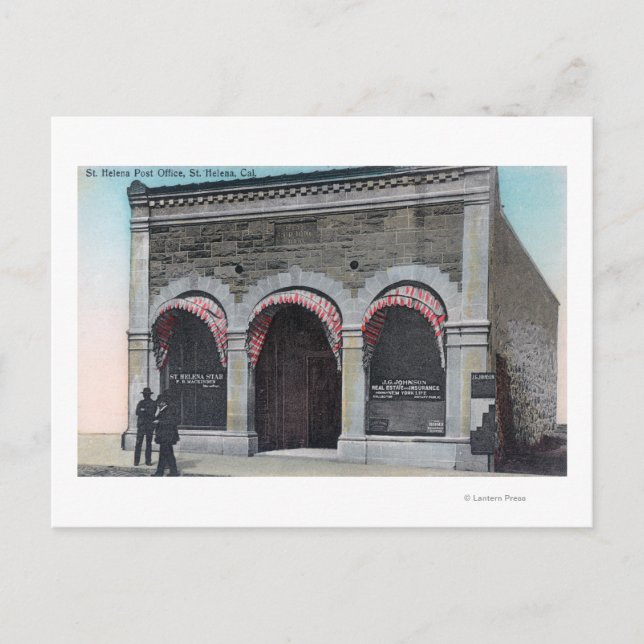 Exterior View of the St. Helena Post Office Postcard (Front)