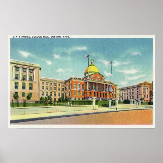 Exterior View of the State House on Beacon Poster (Front)