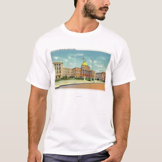 Exterior View of the State House on Beacon T-Shirt (Front)