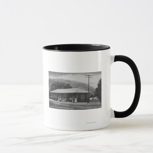 Exterior View of the Train Depot Mug (Right)
