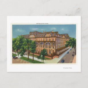 Exterior View of the US Hotel Postcard