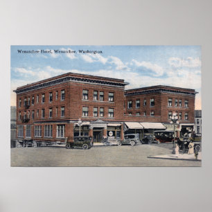 Exterior View of the Wenatchee Hotel Poster