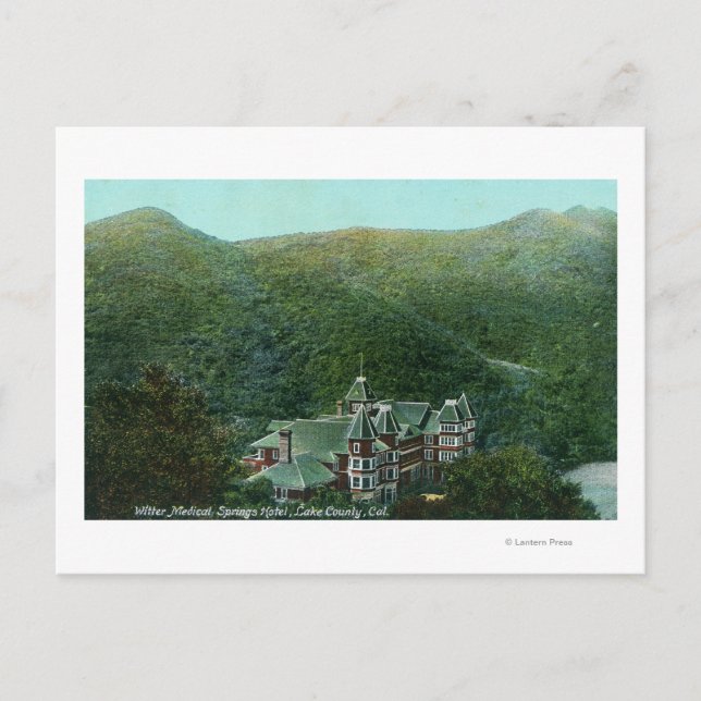 Exterior View of Witter Springs Hotel Postcard (Front)