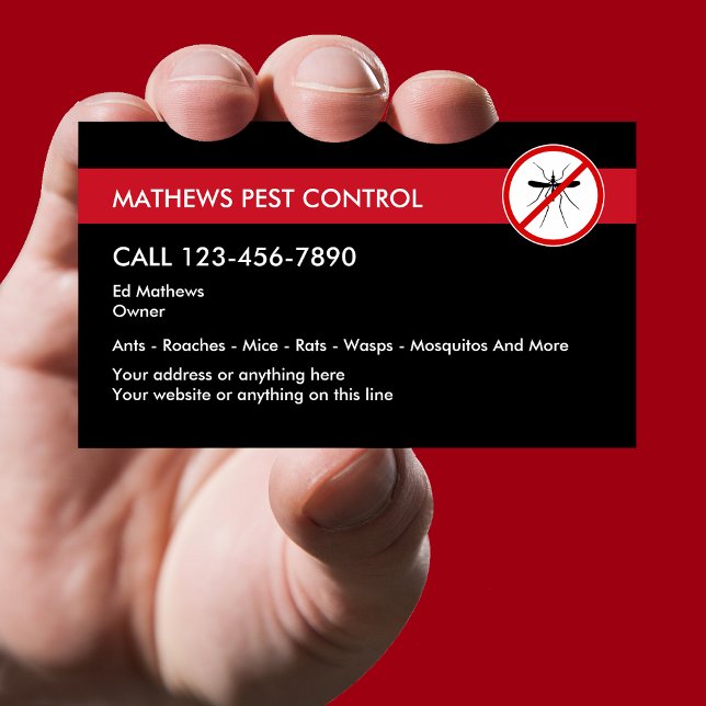 Exterminating Pest Control Mosquito Graphic Business Card (Creator Uploaded)