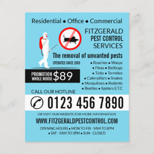 Exterminator Design, Pest Control Advertising Flyer