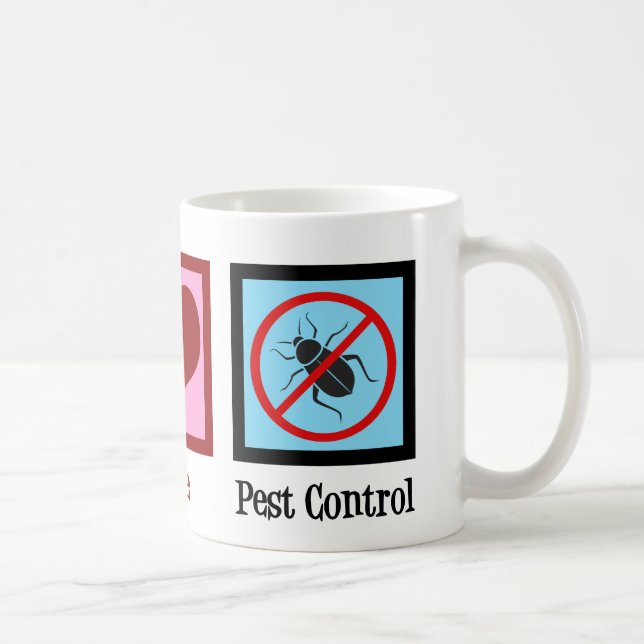Exterminator Peace Love Pest Control Company Coffee Mug (Right)
