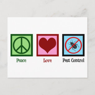 Exterminator Peace Love Pest Control Company Postcard