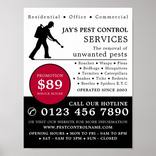 Exterminator, Pest Control Advertising Poster (Front)