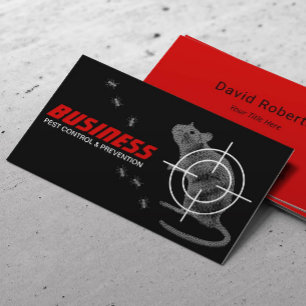 Exterminator Pest Control Professional Black & Red Business Card