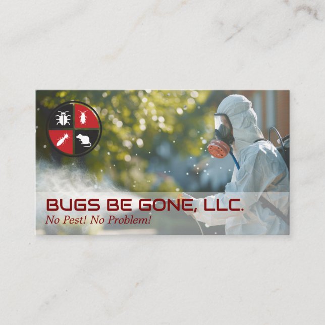 Exterminator Spraying the Property Business Card (Front)