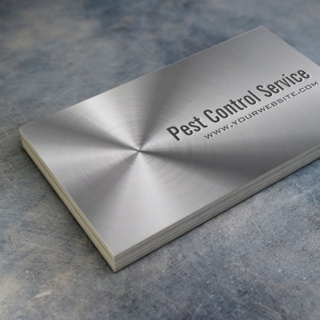 Exterminator Stainless Steel Metal Pest Control Business Card (Creator Uploaded)
