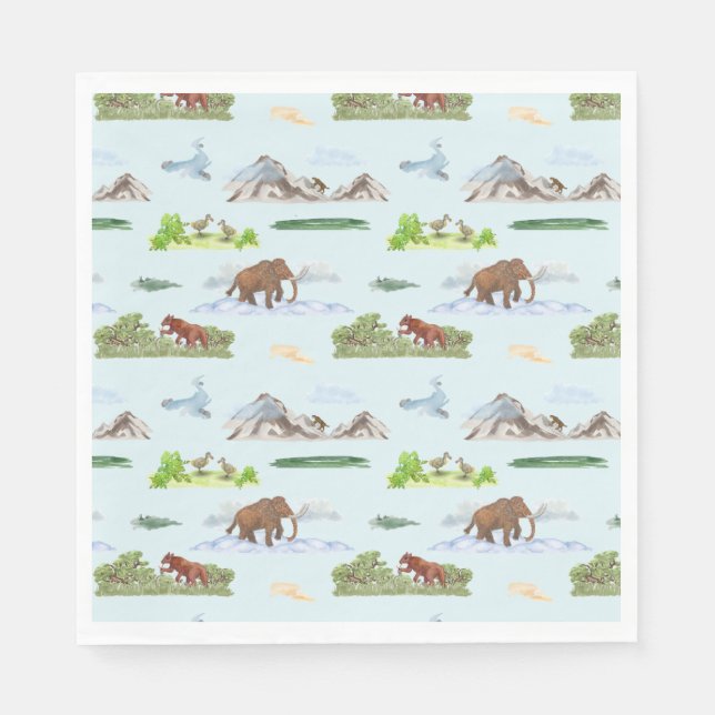 Extinct Animal Toile Napkins (Front)