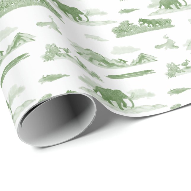 Extinct Animal Toile Wrapping Paper (Roll Corner)