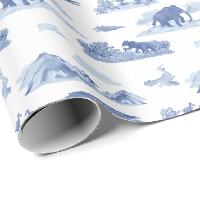 Extinct Animal Toile Wrapping Paper (Roll Corner)