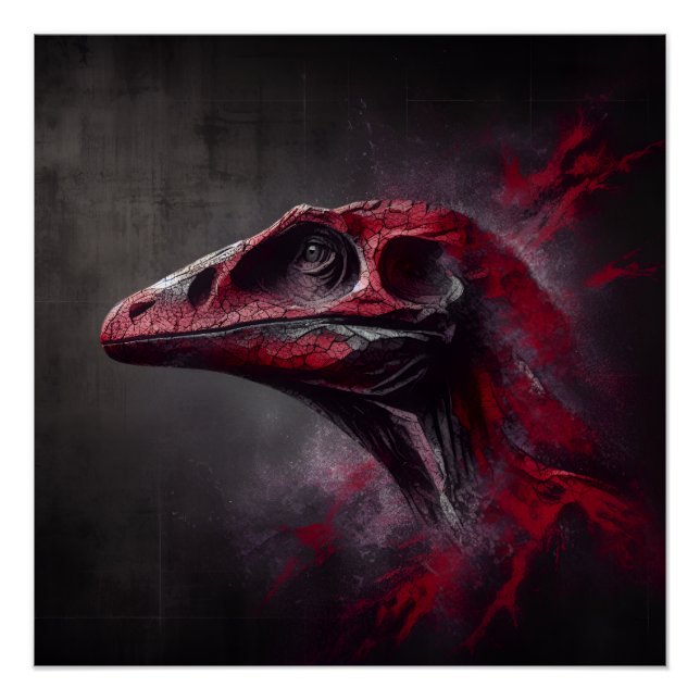 Extinct Dinosaur Head Poster (Front)