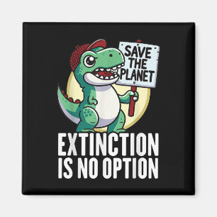 Extinction Is No Option Dinosaur Environmental Pro Magnet