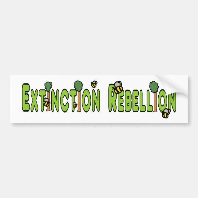 Extinction Rebellion Trees and Bees Bumper Sticker (Front)