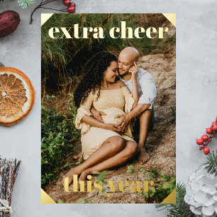 Extra Cheer This Year Pregnancy Announcement Card