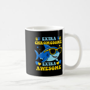 Extra chromosome extra awesome shark coffee mug