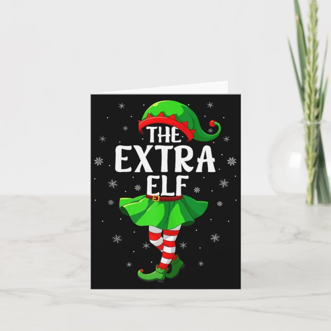 Extra Elf Christmas Girls Women Elf Squad Xmas Fam Card (Front)