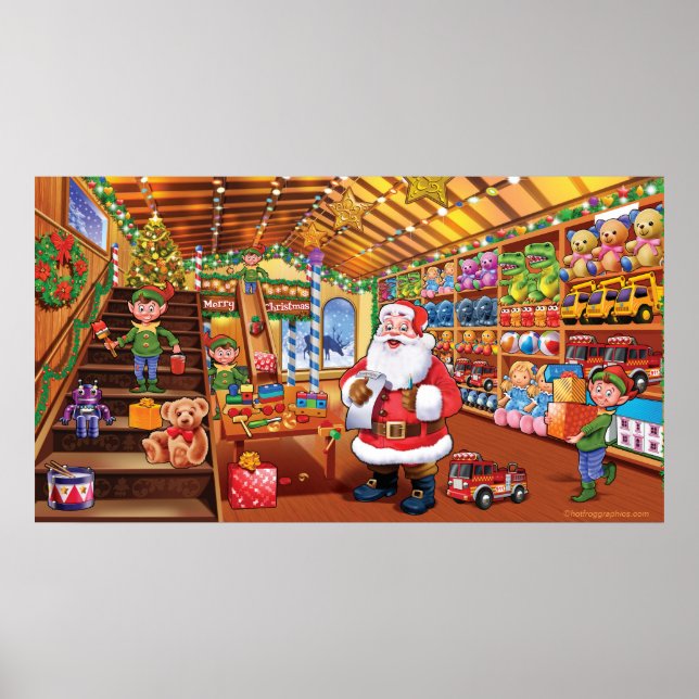 Extra giant poster, Santa Workshop christmas magic Poster (Front)