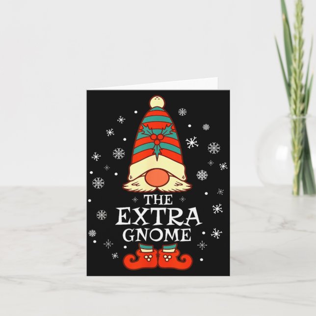 Extra Gnome Xmas Family Christmas  Card (Front)