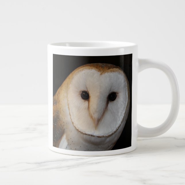 Extra Large 20 oz. White Barn Owl Mug (Right)