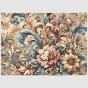 Extra Large Baroque Colourful Floral Decoupage Tissue Paper