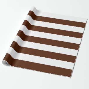 Extra Large Brown and White Stripes Wrapping Paper