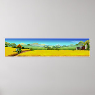 Extra Large Farm Scene Panoramic Art Poster